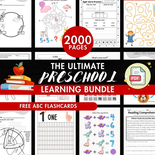 Kids activity worksheets for age 3 to 6 years