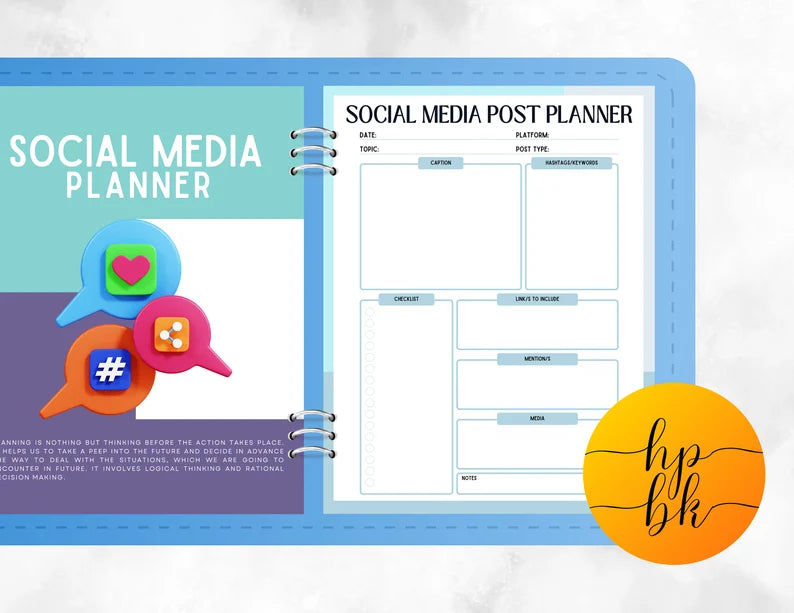 Social Media Planner, Content Planner for Youtuber & Instagram
